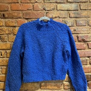 Super Soft Anthropologie Blue Crew Neck Sweater